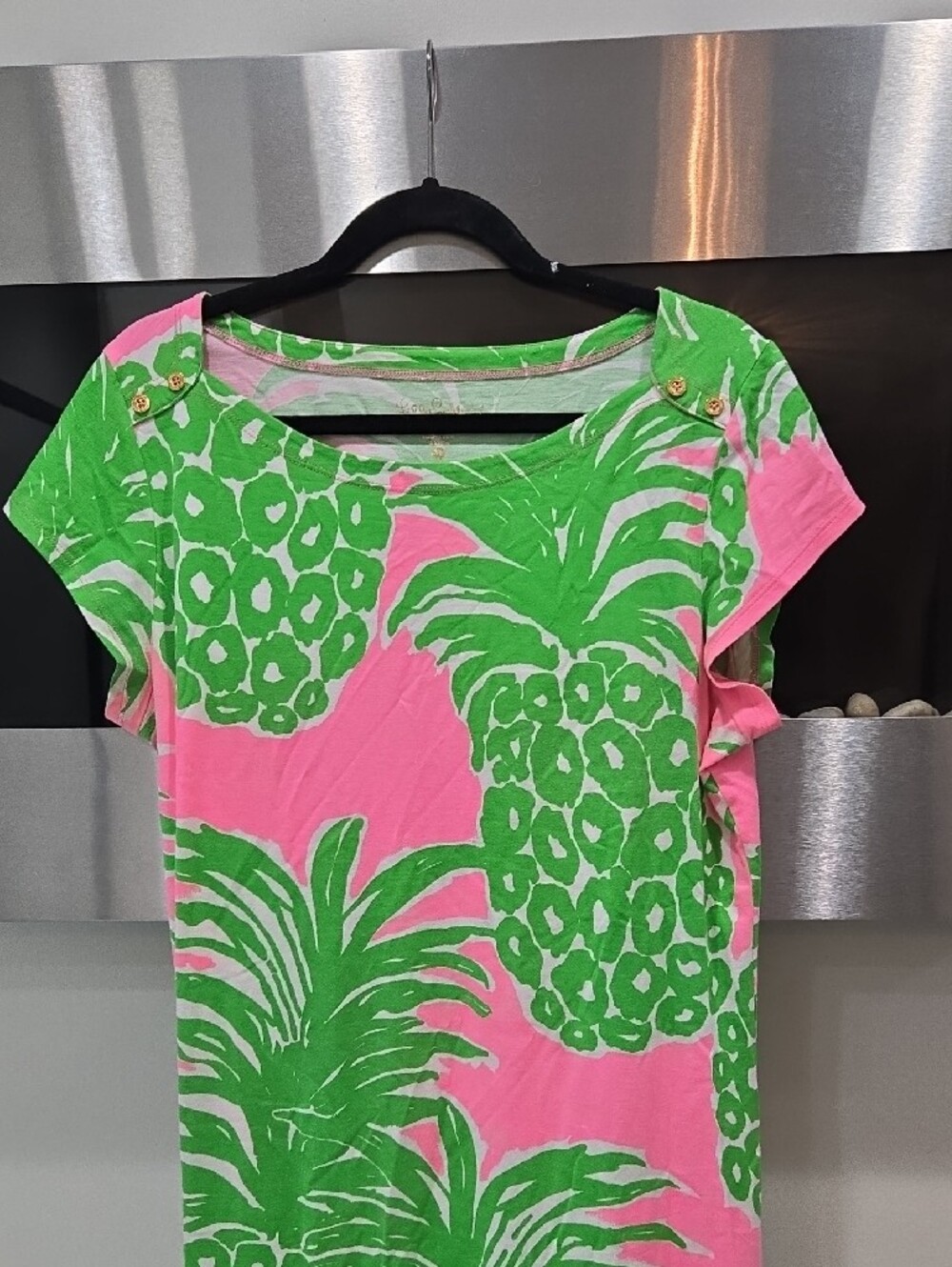 Lilly Pulitzer Pink & Green Pineapple Shift Dress - Picture 4 of 7